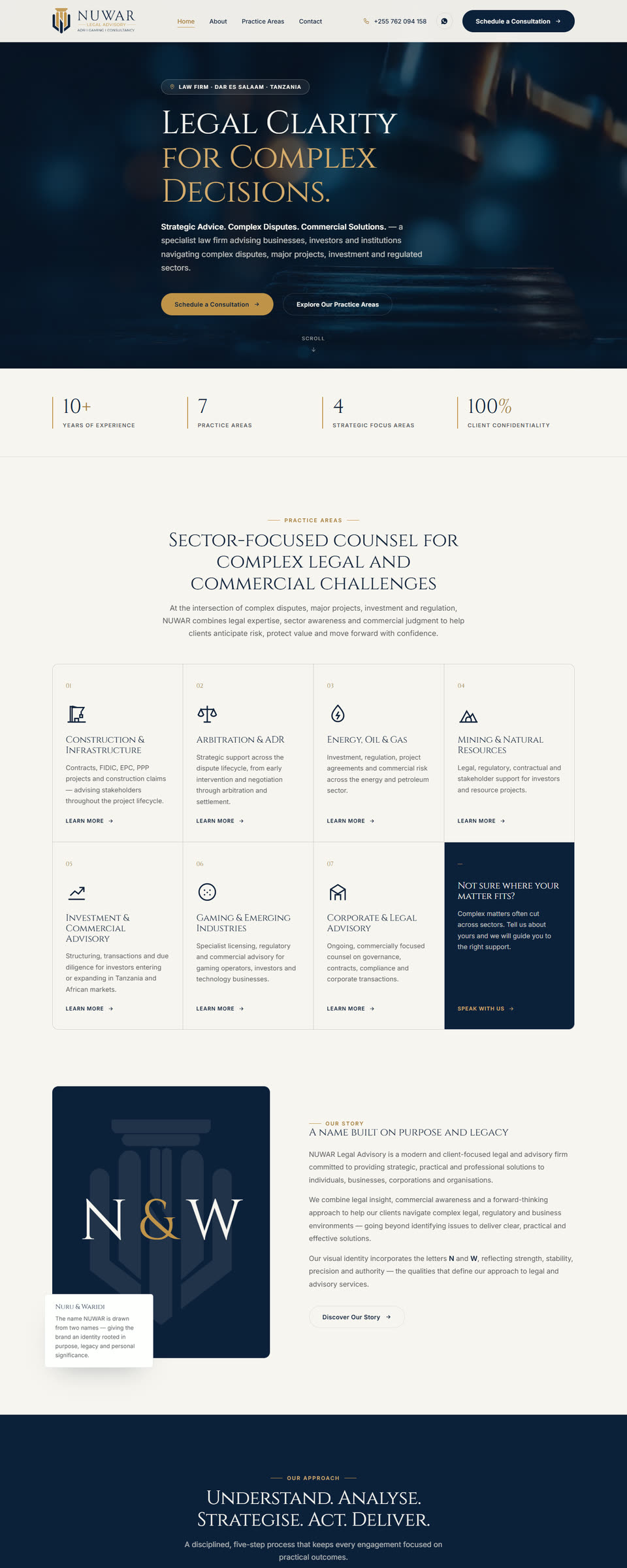 NuWar Legal Advisory website, built by Sbi Digital